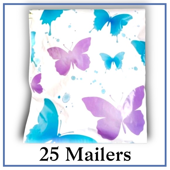 ( Quantity 25 14x17 ) Butterfly Watercolor Poly Mailers Bags Shipping Envelopes - Picture 2 of 3